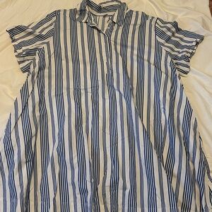 Old Navy Striped A-Line Short Sleeved Cotton Shirtdress / XXL
